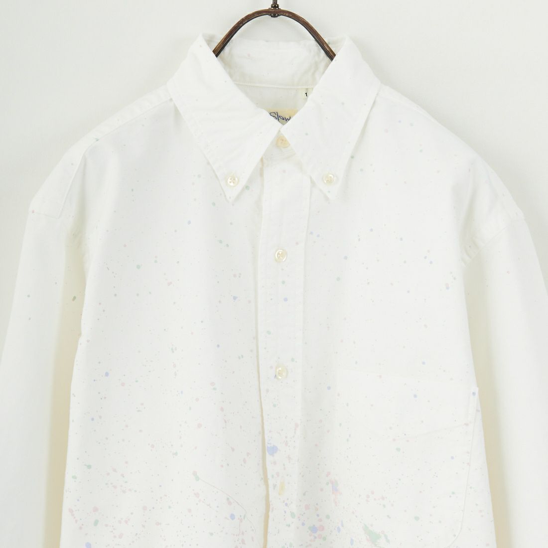 orSlow [オアスロウ] SHORT BUTTON DOWN SHIRT WITH PAINT [00-8212] P69 WHITE