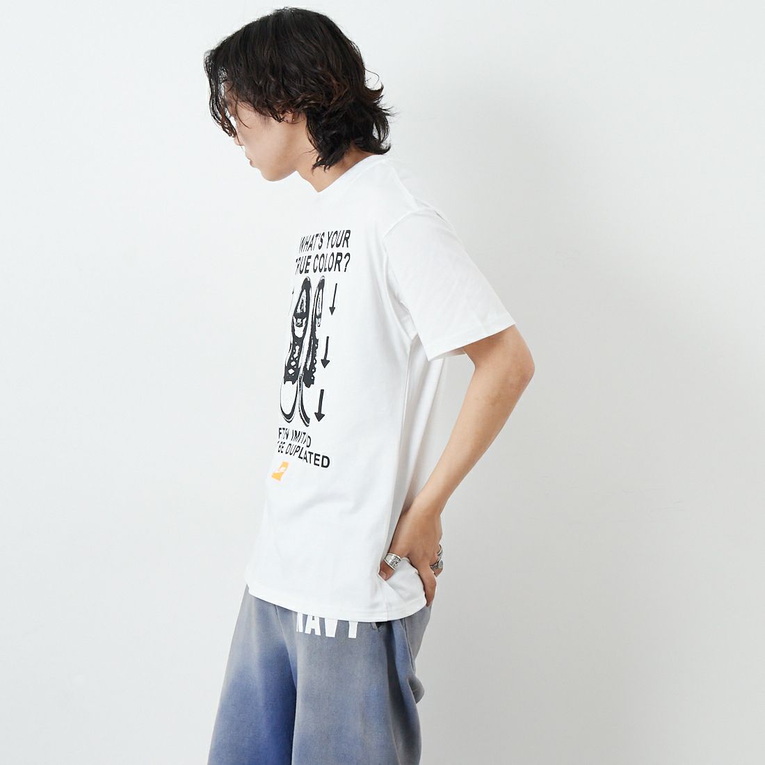 NIKE [ナイキ] マックス90 スポーツウェアTシャツ [HJ0757] 100 WHITE &&モデル身長：179cm 着用サイズ：M&&