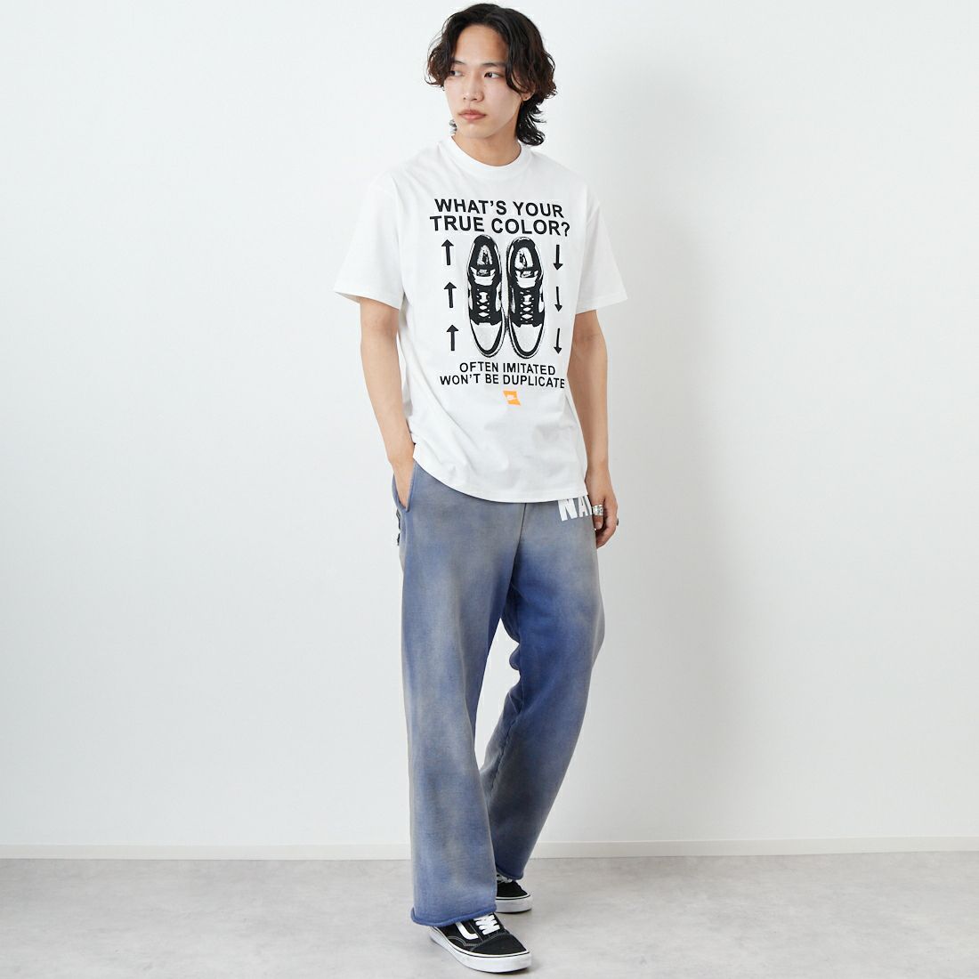 NIKE [ナイキ] マックス90 スポーツウェアTシャツ [HJ0757] 100 WHITE &&モデル身長：179cm 着用サイズ：M&&