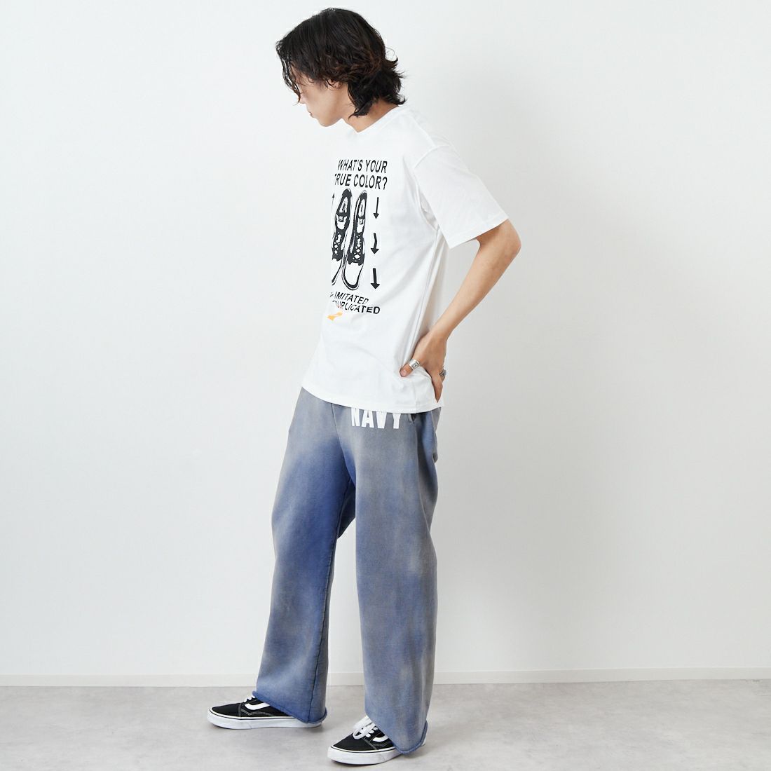NIKE [ナイキ] マックス90 スポーツウェアTシャツ [HJ0757] 100 WHITE &&モデル身長：179cm 着用サイズ：M&&
