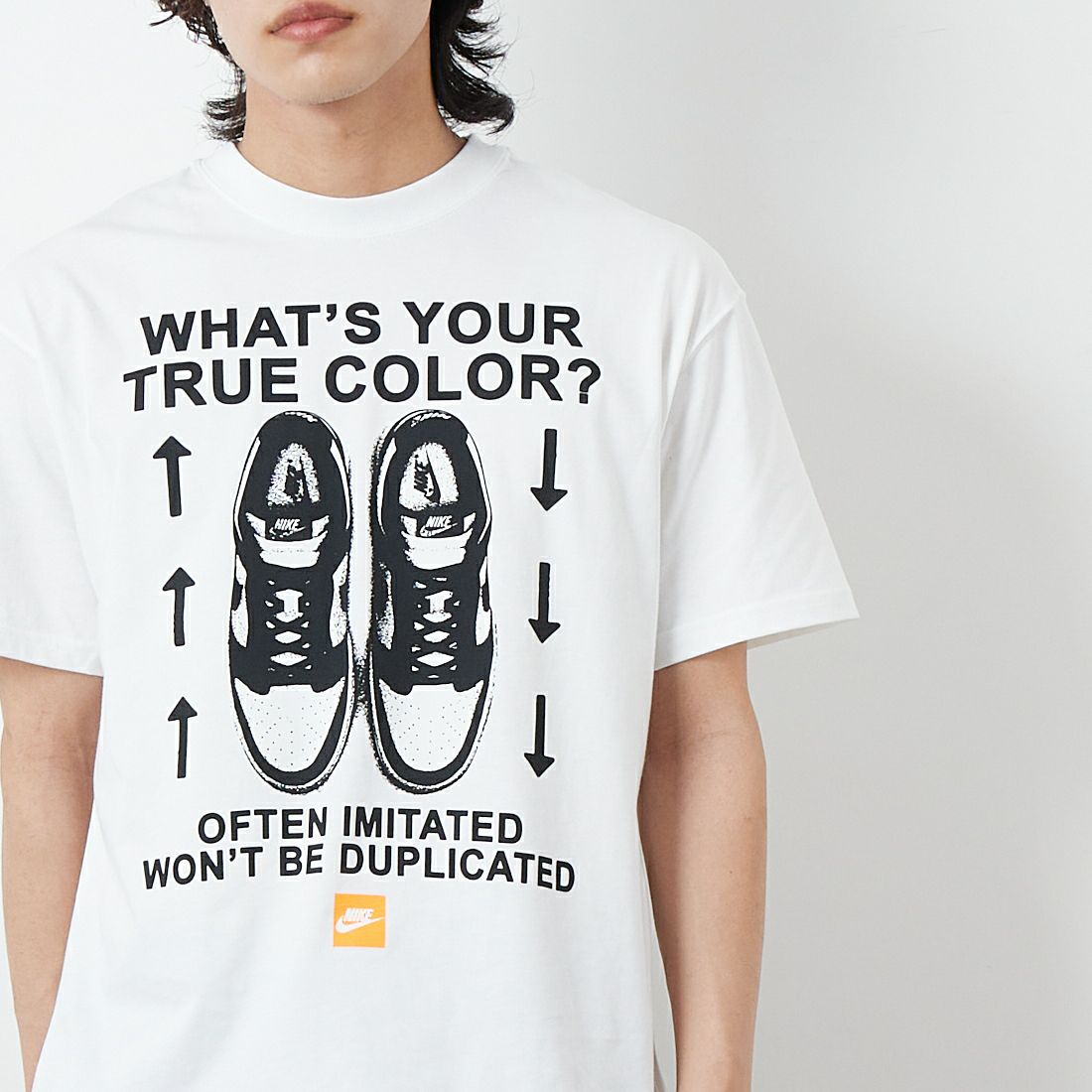 NIKE [ナイキ] マックス90 スポーツウェアTシャツ [HJ0757] 100 WHITE &&モデル身長：179cm 着用サイズ：M&&