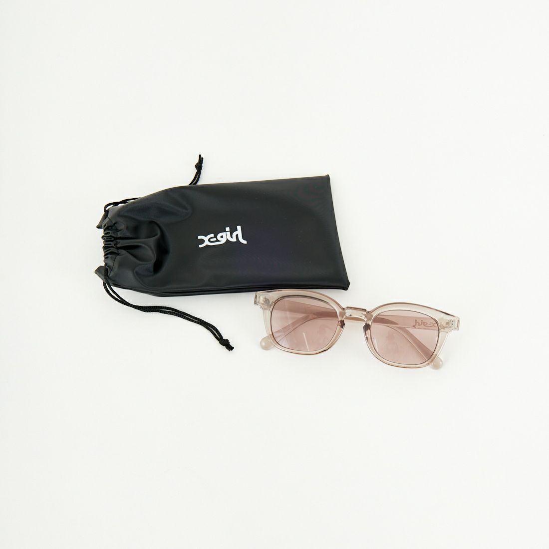 X-girl [エックスガール] MILLS LOGO ウェリントン サングラス [105251054023] BROWN
