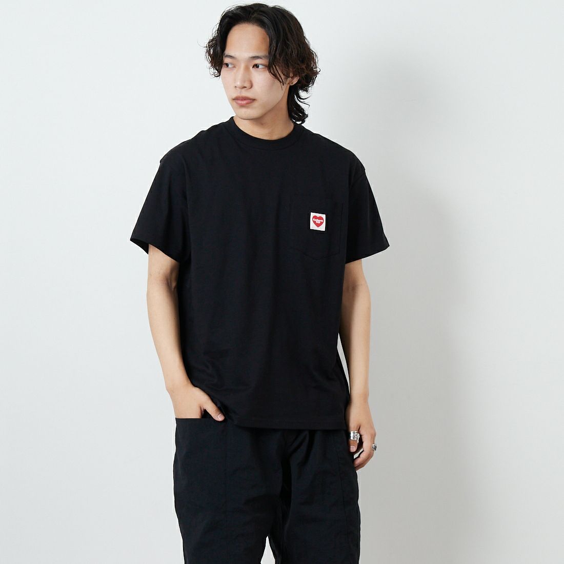 BLACK/RED&&モデル身長：179cm 着用サイズ：M&&