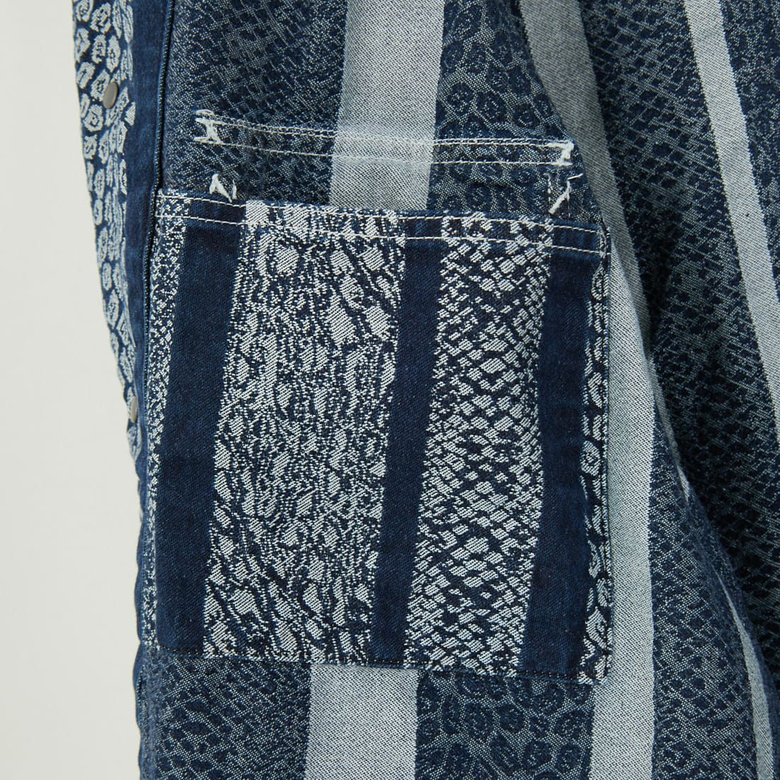 Needles [ニードルズ] パイソン柄ショートカバーオールジャケット [QV165] A INDIGO