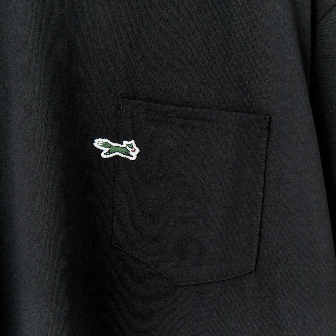THE FOX [ザフォックス] 別注 ワンポイントロゴワッペン ポケットTシャツ [JFU25SS-11-JF] BLK