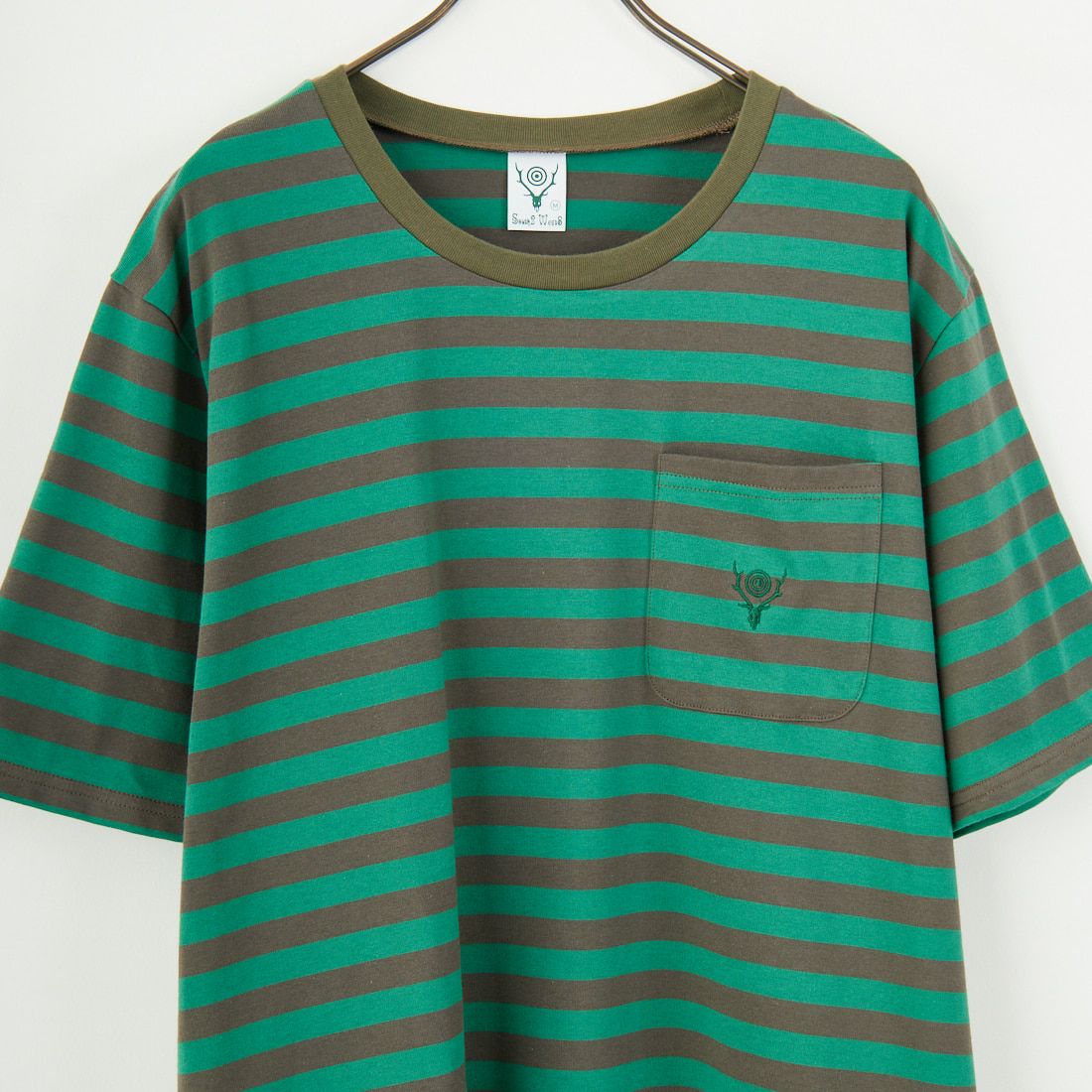 South2West8 [サウスツーウエストエイト] ショートスリーブラウンドポケットTシャツ [QV664] A GREEN