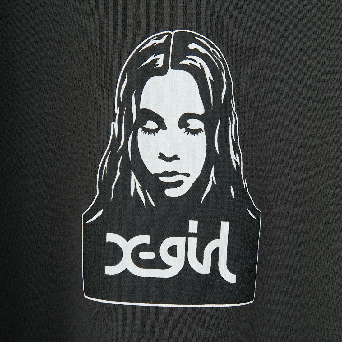 X-girl [エックスガール] フェイスロゴ ショートスリーブ ラグランベイビーTシャツ [105252011001] CHARCOAL