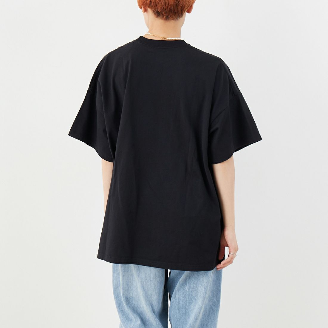 X-girl [エックスガール] ラインストーンロゴTシャツワンピース [105252041009] BLACK &&モデル身長：160cm 着用サイズ：S&&