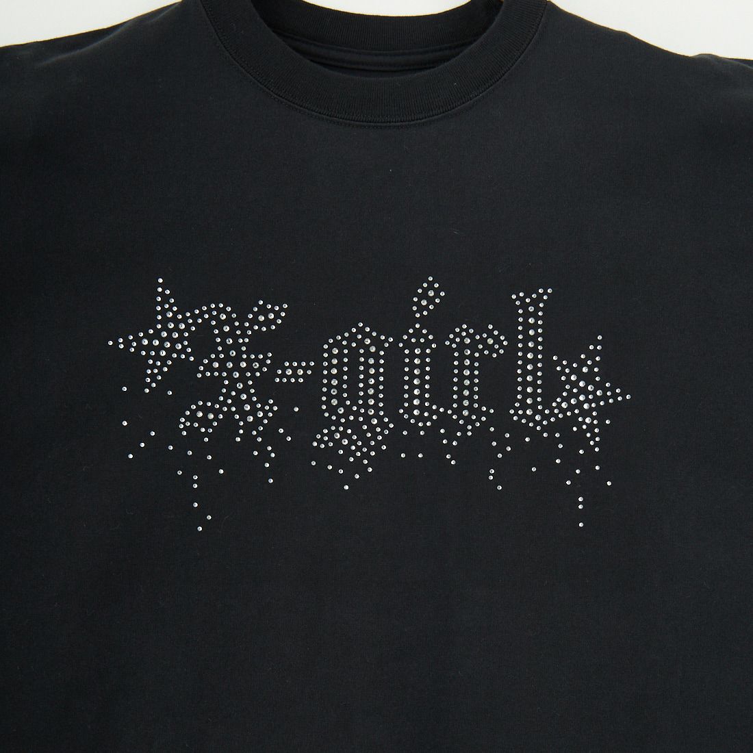 X-girl [エックスガール] ラインストーンロゴTシャツワンピース [105252041009] BLACK