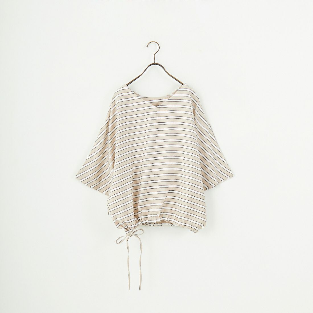 MICA&DEAL [マイカアンドディール] ボーダーボートネックブラウス [0125201103] BEIGE