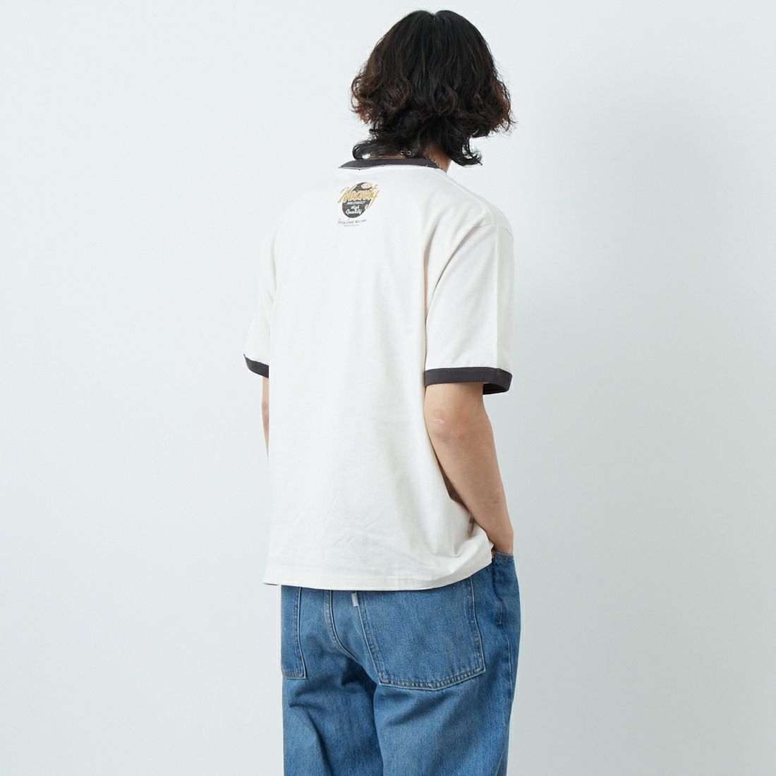 33Degrees [サーティスリーディグリーズ] 刺繍リンガーTシャツ [TDR-252-020] 82 CHｺﾞｰｽﾄ