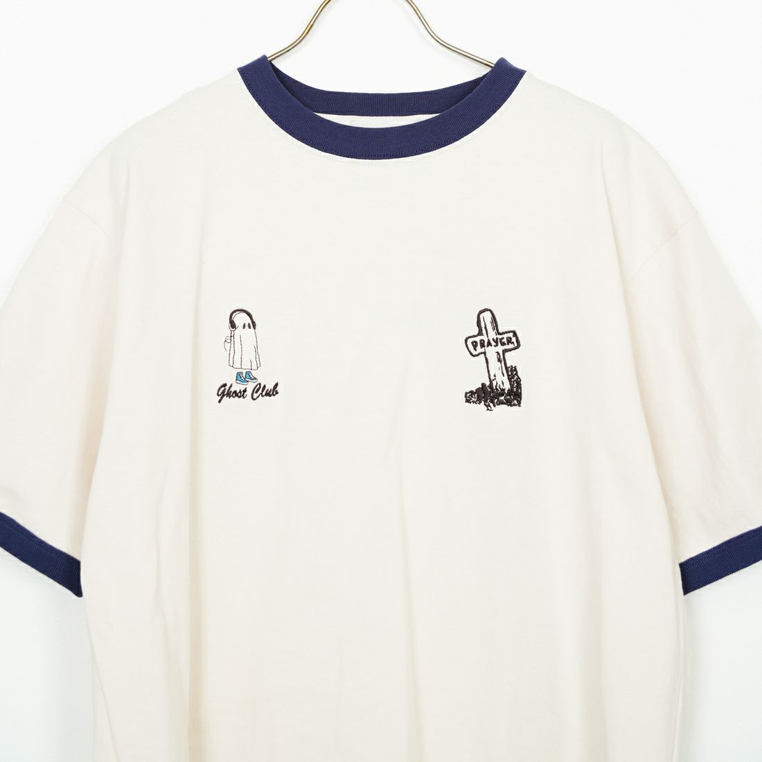 33Degrees [サーティスリーディグリーズ] 刺繍リンガーTシャツ [TDR-252-020] 81 NVｺﾞｰｽﾄ