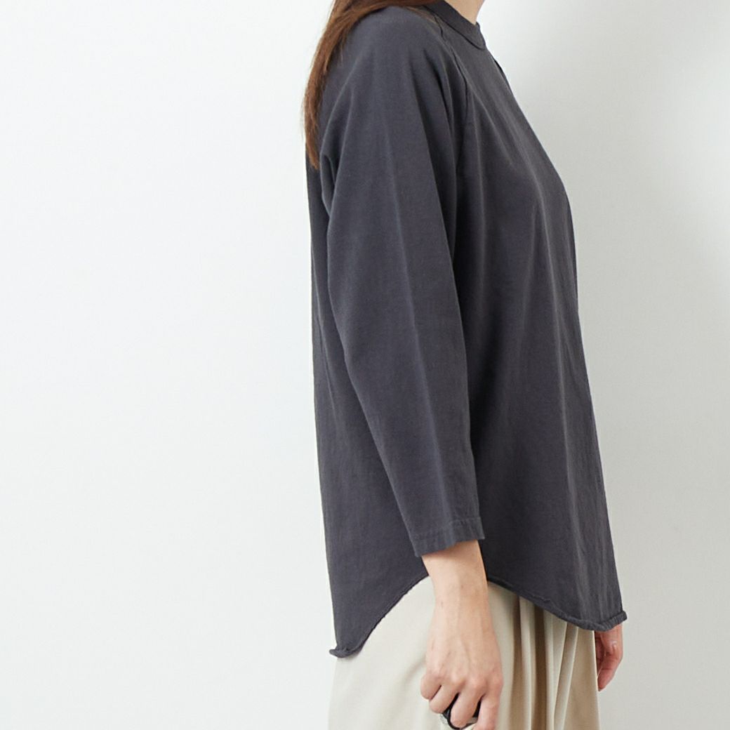 WALLA WALLA SPORT [ワラワラスポーツ] 7分袖ソリッドベースボールTシャツ [3-4-BASEBALL-TEE-SOL] USED BLACK &&モデル身長：167cm 着用サイズ：M&&