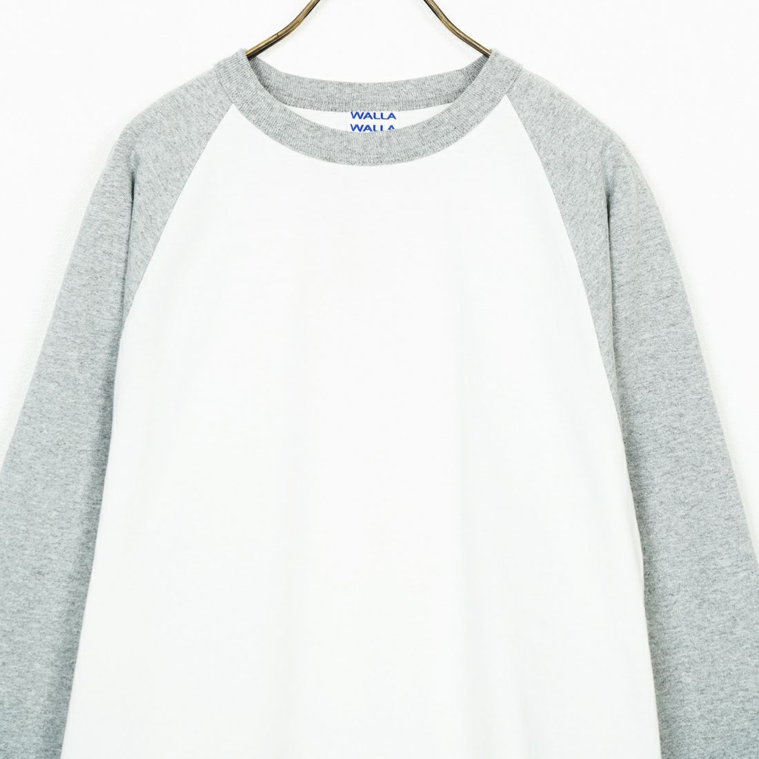 WALLA WALLA SPORT [ワラワラスポーツ] 7分袖2トーンベースボールTシャツ [3-4-BASEBALL-TEE-2-T] WHT/H.GRY