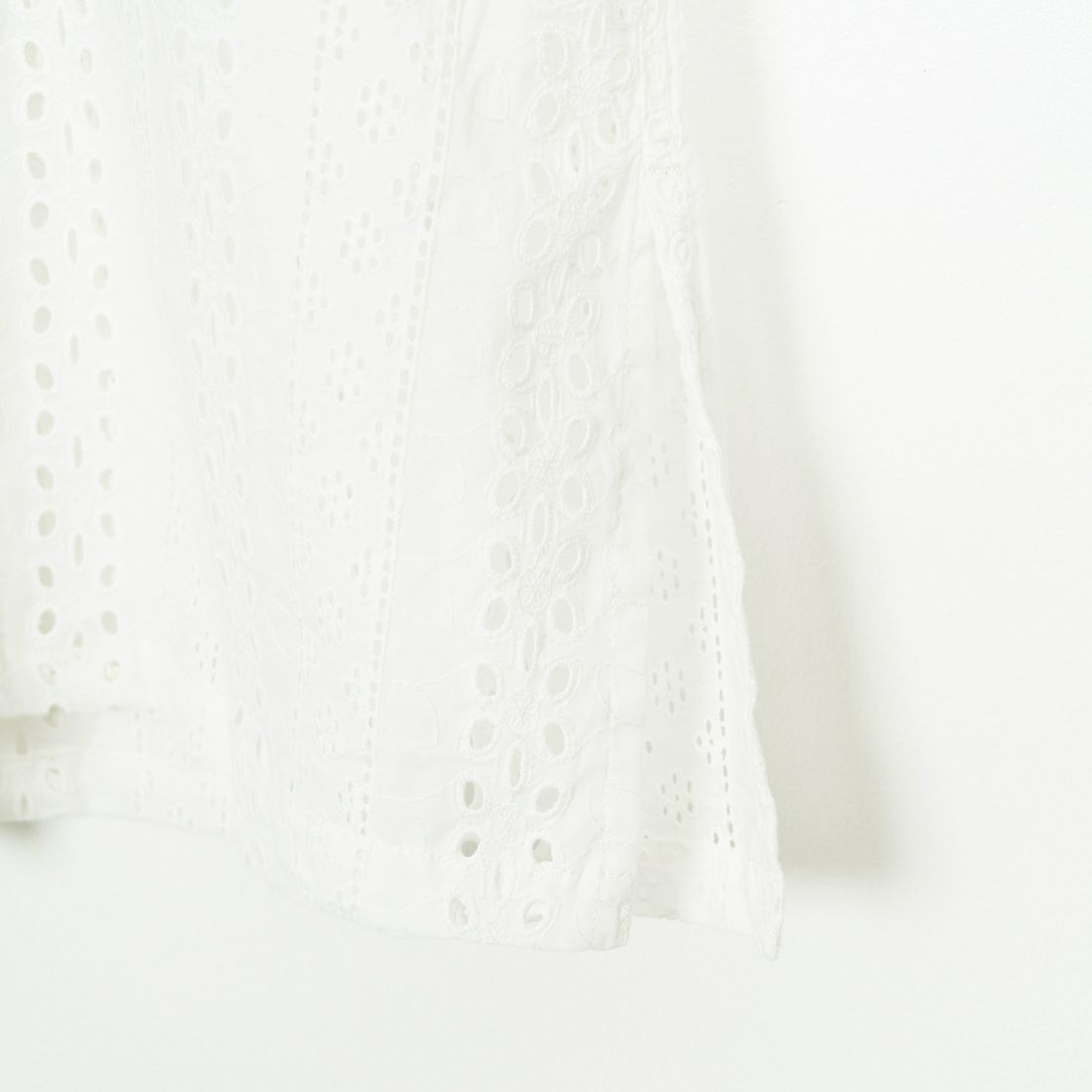 Vincent et Mireille [ヴァンソン エ ミレイユ] カットワーク刺繍オープンカラーシャツ [VM251IN11032] WHITE