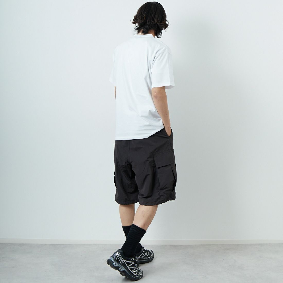 DENHAM [デンハム] ショートスリーブ Tシャツ [CHAIN-TEE] WHITE &&モデル身長：179cm 着用サイズ：M&&