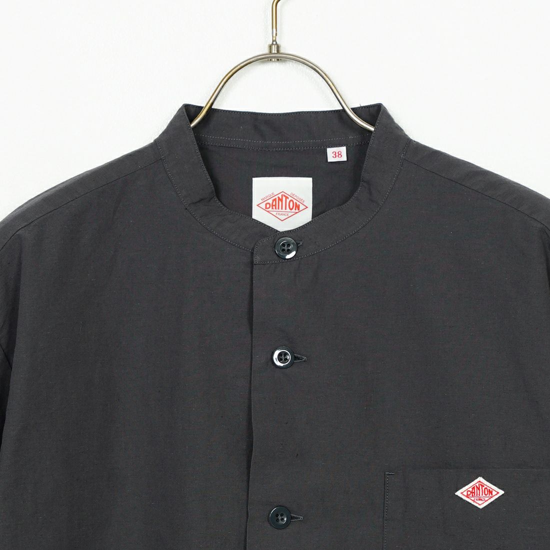 DANTON [ダントン] コットンリネン バンドカラーシャツ [JD-3788SCL] CHARCOAL