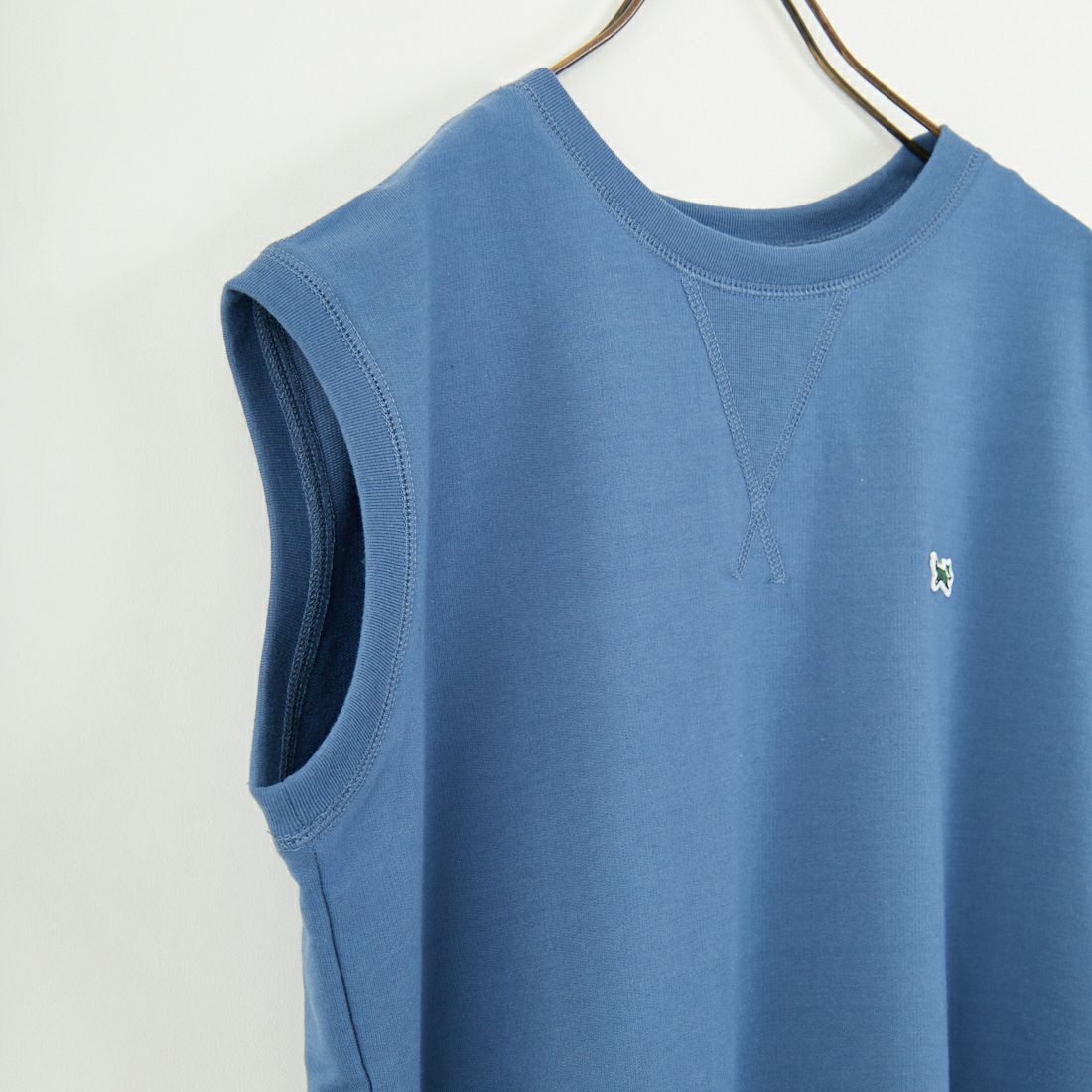 THE FOX [ザフォックス] 別注 ワンポイントロゴワッペン ミニ裏毛 ノースリーブTシャツ [JFL25SS-08-JF] BLUE