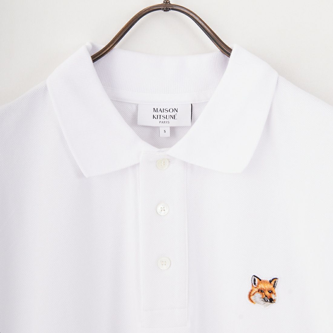 MAISON KITSUNE [メゾン キツネ] フォックスヘッド パッチ レギュラー ポロ [LM00208KJ7002] P100 WHITE