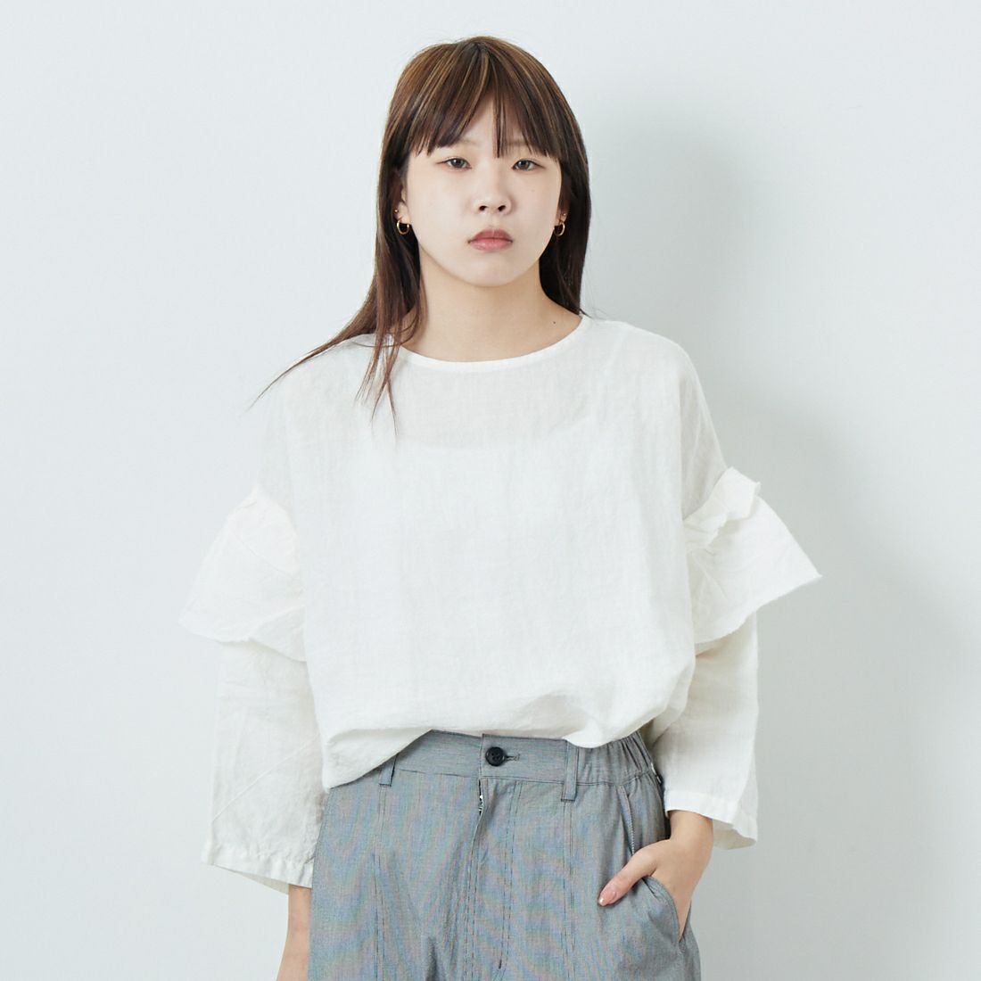 02 OFF&&モデル身長：167cm 着用サイズ：F&&