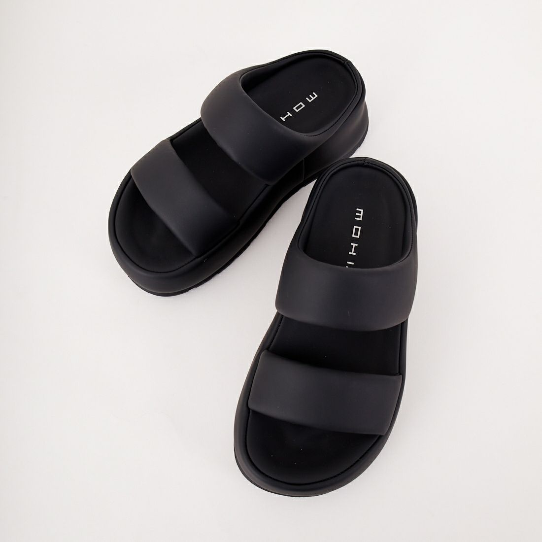 MOHI [モヒ] 2ストラップ厚底サンダル [GU3-23-038-PU] BLACK/BLAC