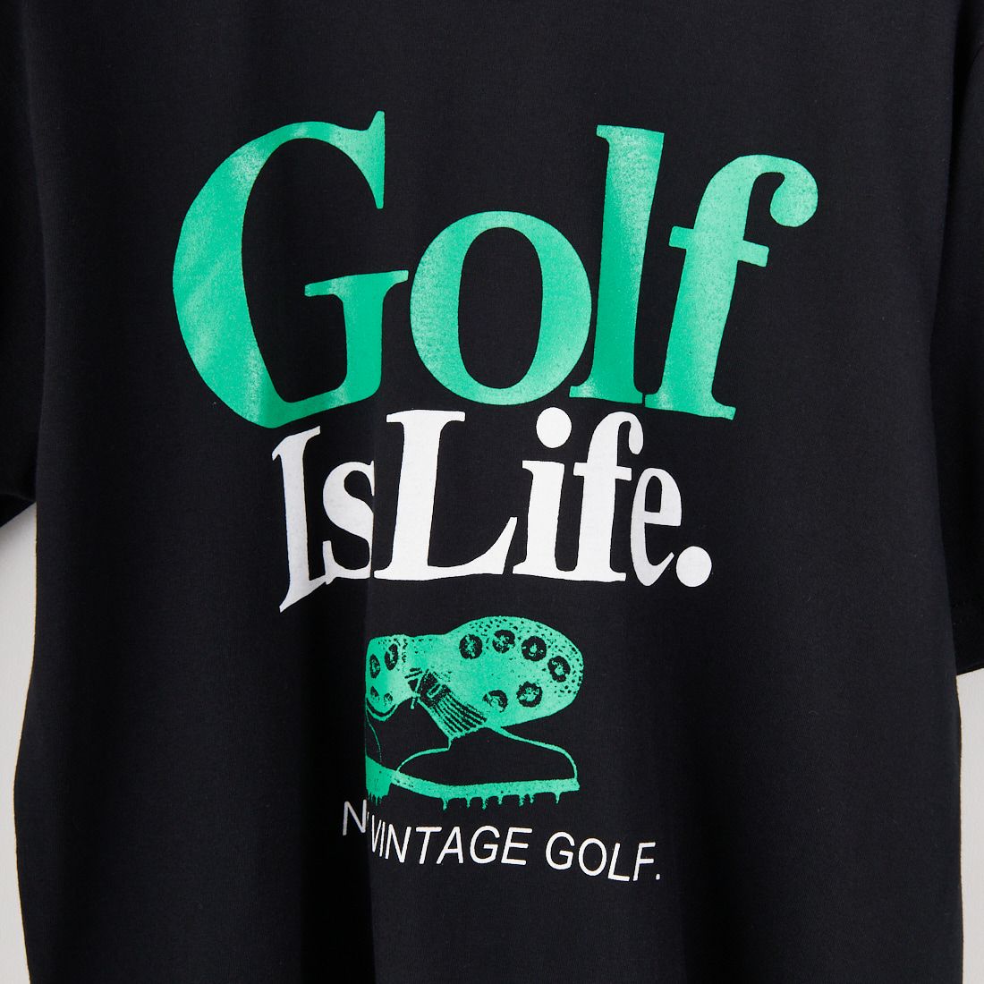 NEW VINTAGE GOLF [ニュービンテージゴルフ] GOLF IS LIFE ショートスリーブTシャツ [NVG-0301] BLACK