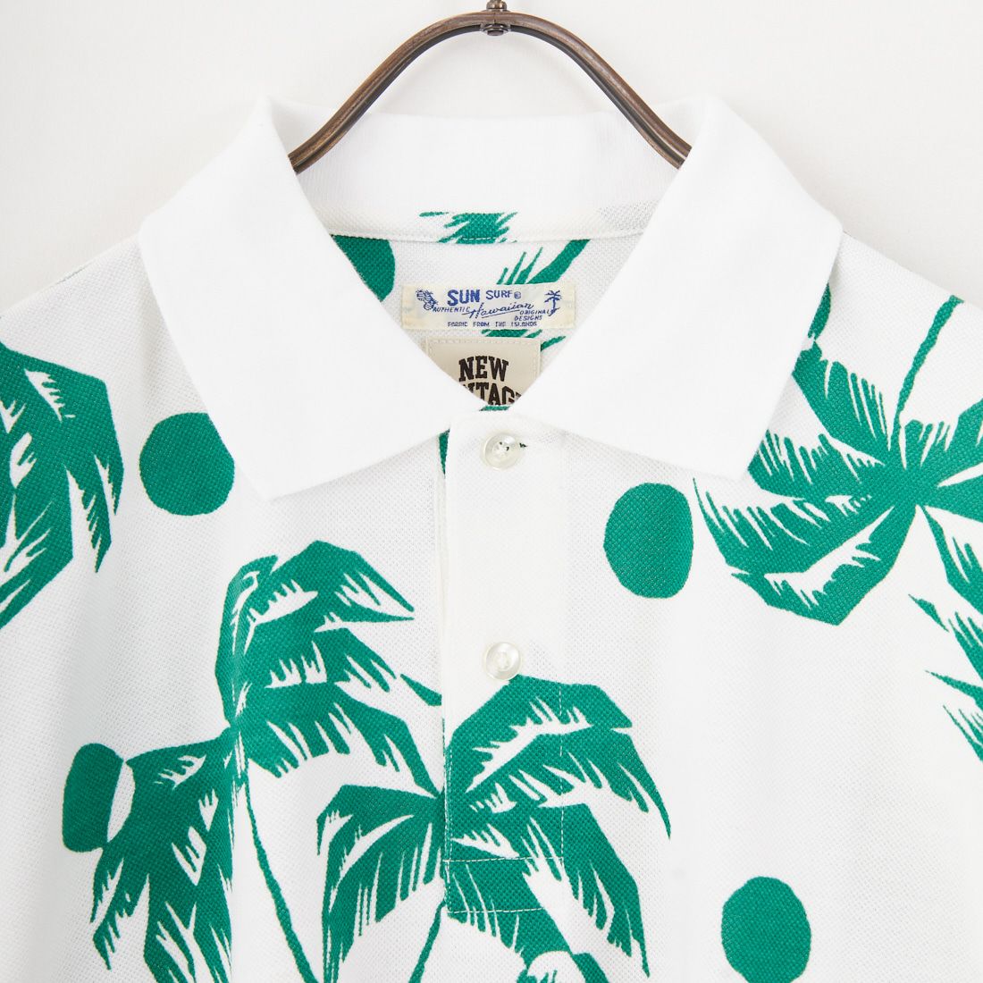 NEW VINTAGE GOLF [ニュービンテージゴルフ] NVG×SUN SURF ムーンパームツリーポロシャツ [SSF-0317] OFF WHITE