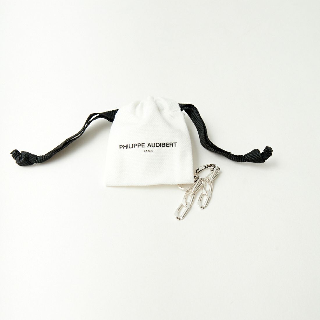 PHILIPPE AUDIBERT [フィリップ オーディベール] BO MARGE M CLIP LATION シルバーチェーンイヤリング [BOC5277] SILVER