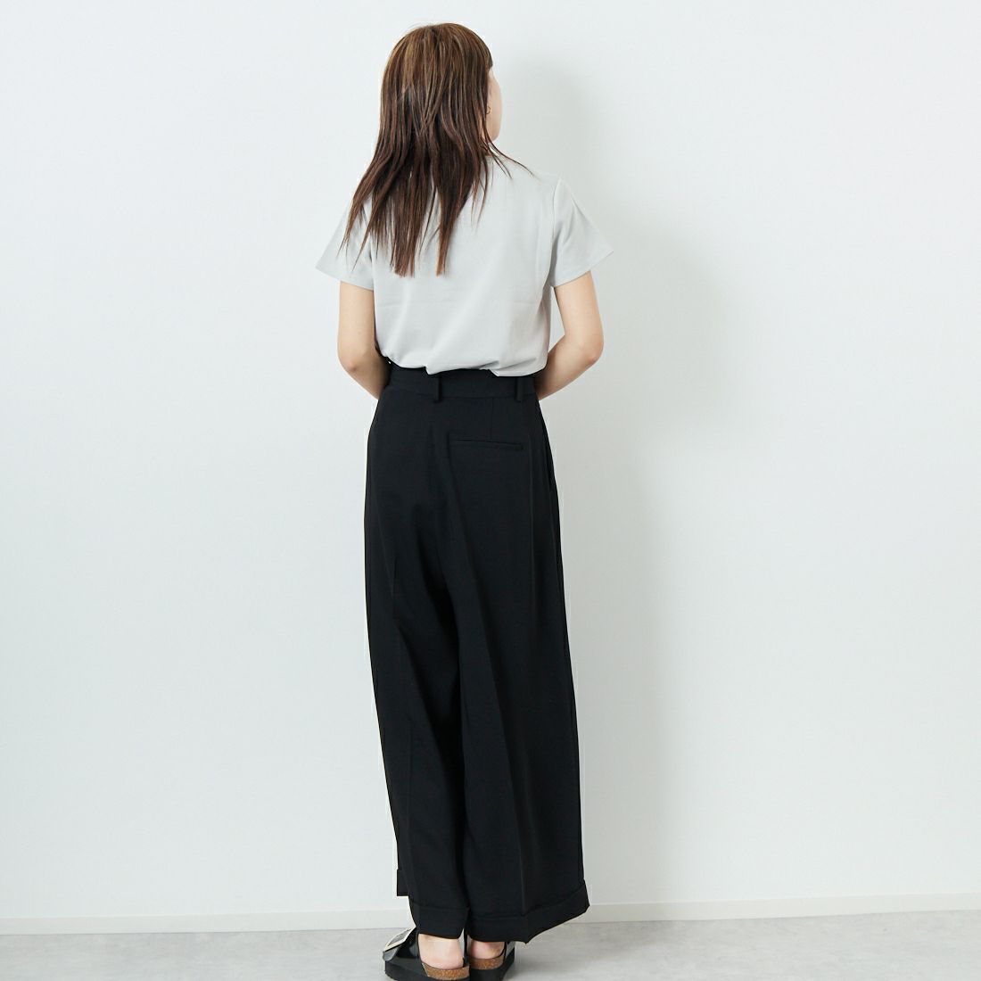 CLOCHE [クロシェ] コンパクトTシャツ [51285759] ｸﾞﾚｰ &&モデル身長：167cm 着用サイズ：2&&