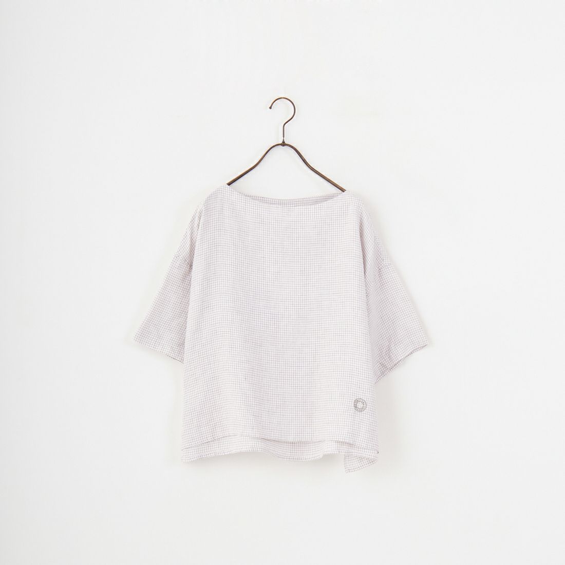 ORCIVAL [オーシバル] ボートネックリネンチェックプルオーバー [OR-B0388LCH] WH/TAUPE C