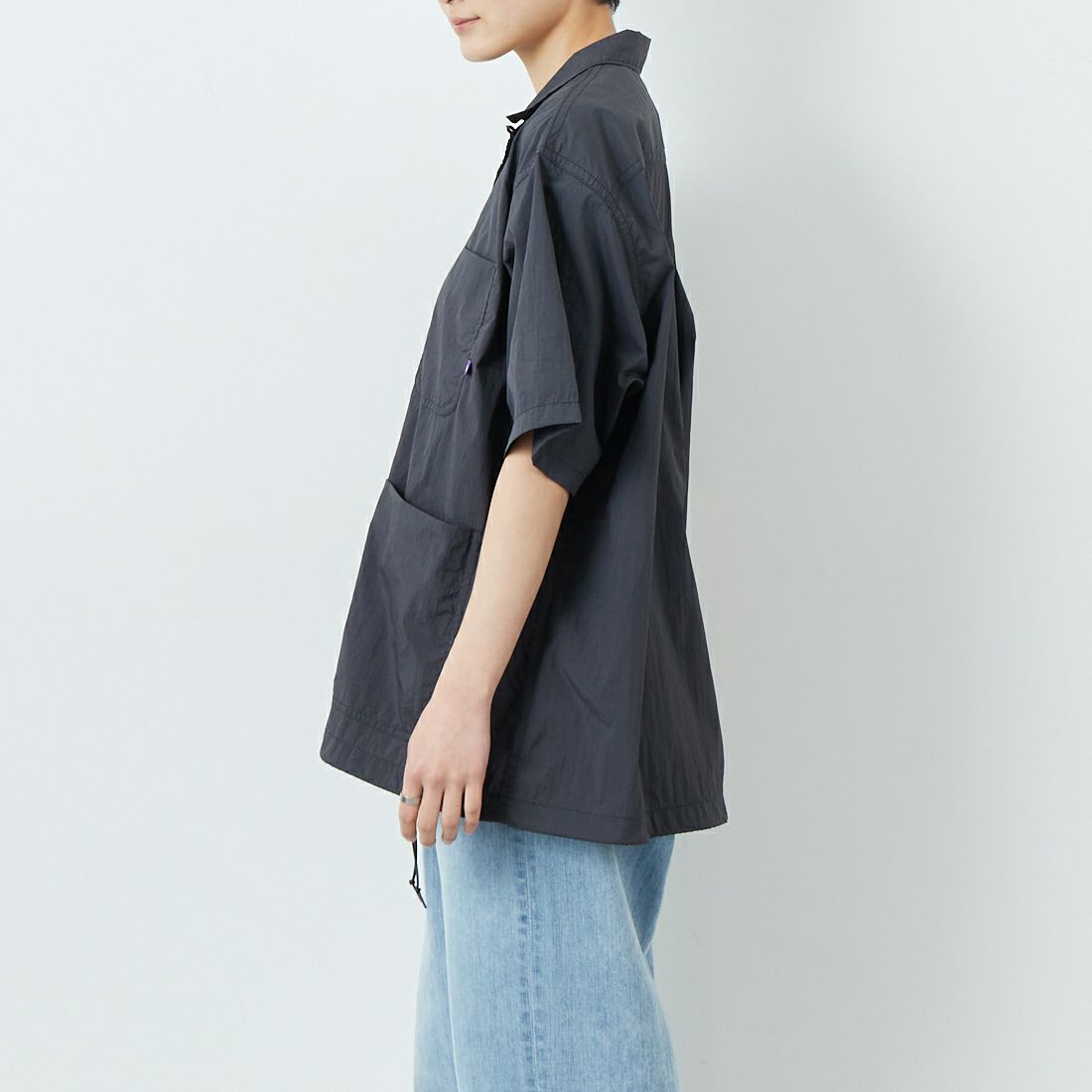 THE NORTH FACE PURPLE LABEL [ザ ノースフェイス パープルレーベル] ナイロンタフタ フィールドショートスリーブシャツ [N25SG055] AH AH GRAY