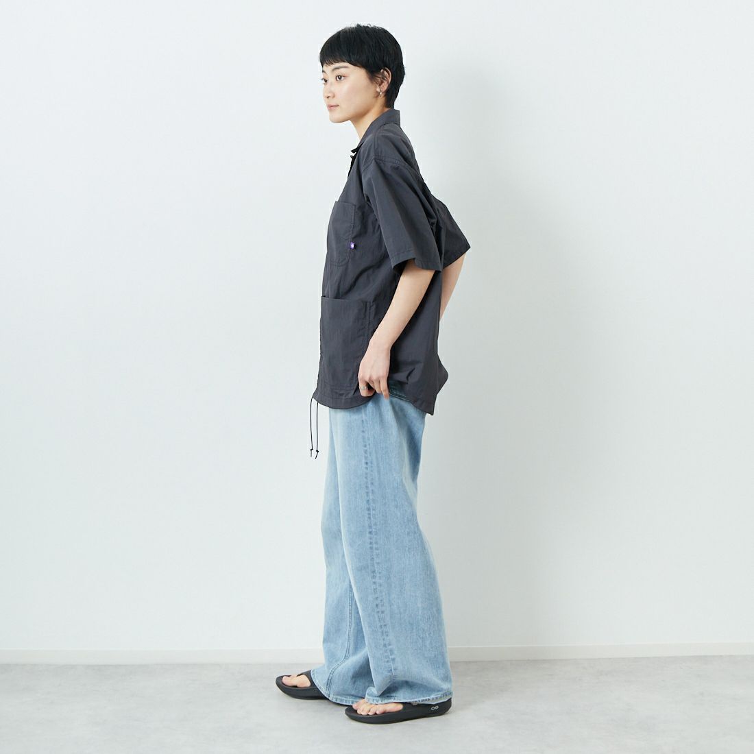 THE NORTH FACE PURPLE LABEL [ザ ノースフェイス パープルレーベル] ナイロンタフタ フィールドショートスリーブシャツ [N25SG055] AH AH GRAY