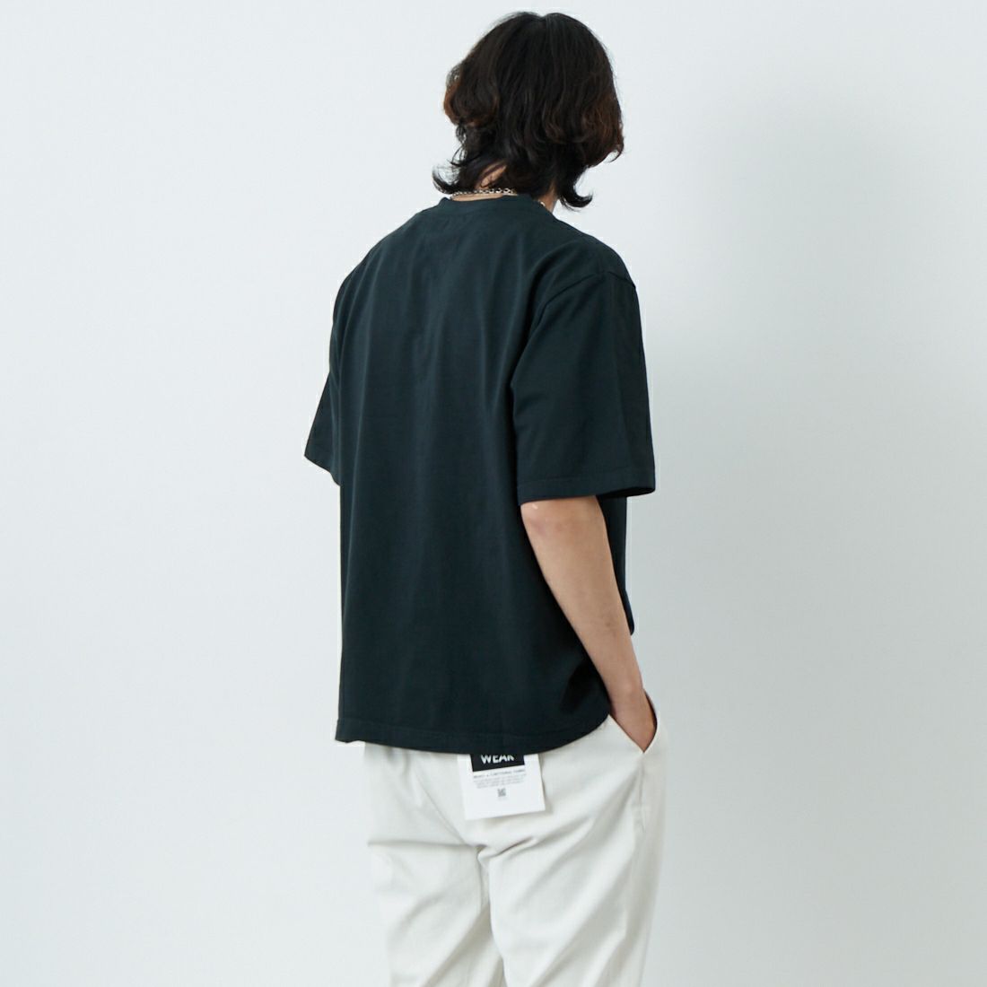 blurhms ROOTSTOCK [ブラームス ルーツストック] クラシック ショートスリーブワイドTシャツ [BROOTS25S30] 04 F.BLACK &&モデル身長：179cm 着用サイズ：2&&