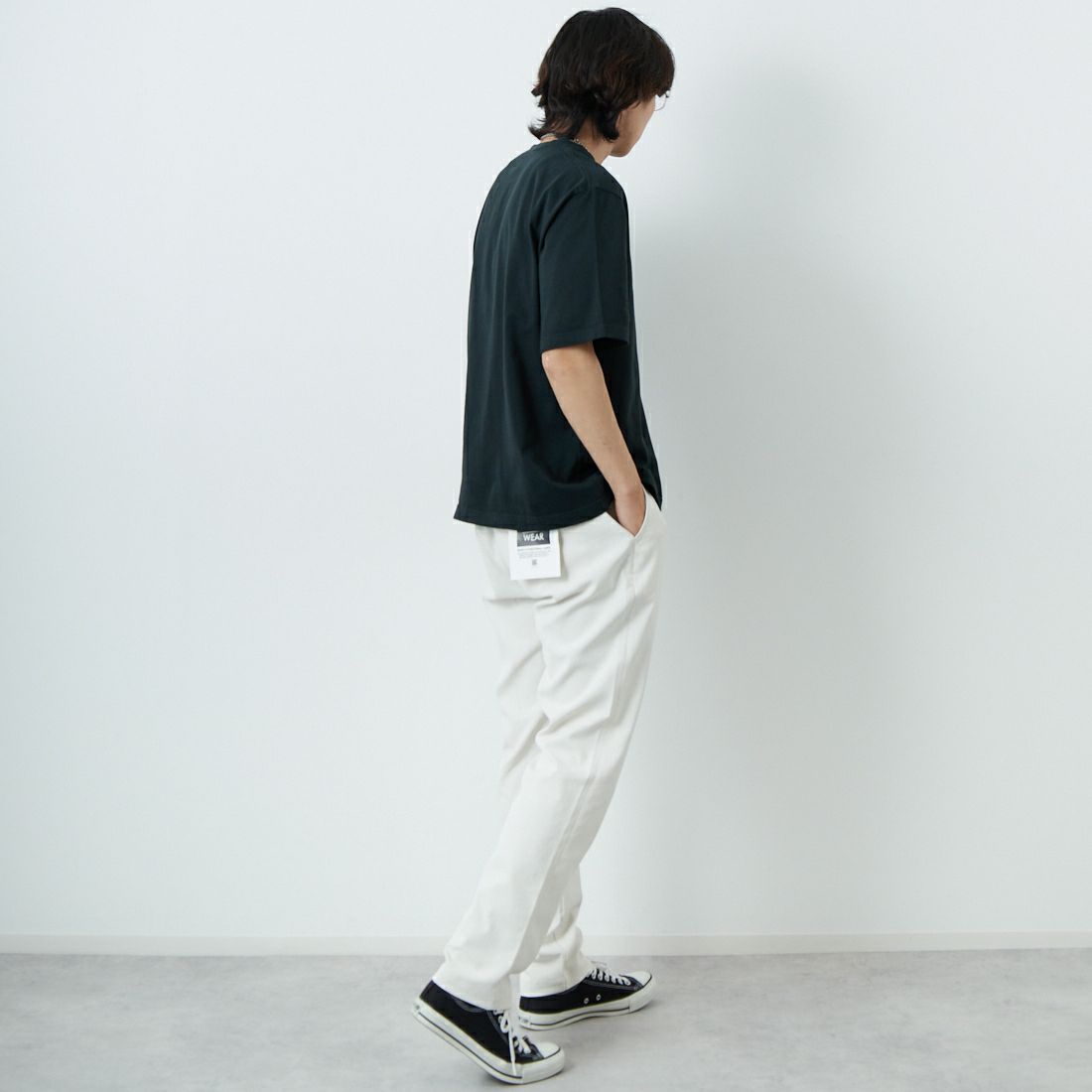 blurhms ROOTSTOCK [ブラームス ルーツストック] クラシック ショートスリーブワイドTシャツ [BROOTS25S30] 04 F.BLACK &&モデル身長：179cm 着用サイズ：2&&