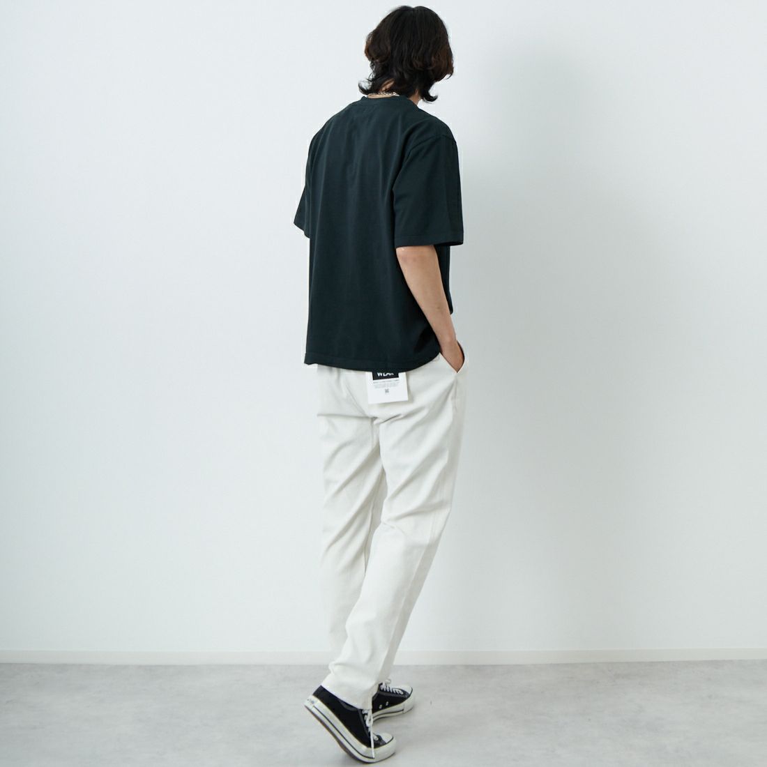 blurhms ROOTSTOCK [ブラームス ルーツストック] クラシック ショートスリーブワイドTシャツ [BROOTS25S30] 04 F.BLACK &&モデル身長：179cm 着用サイズ：2&&