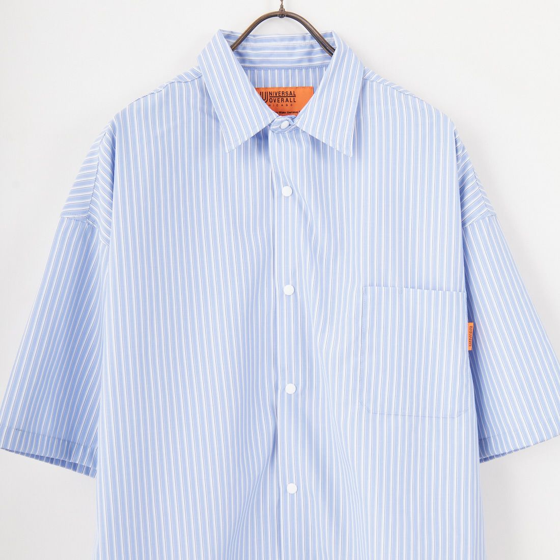 UNIVERSAL OVERALL [ユニバーサルオーバーオール] 別注 ショートスリーブ ドローコード付きパジャマシャツ [U2511120IN-JF] STRIPEﾏﾙﾁB