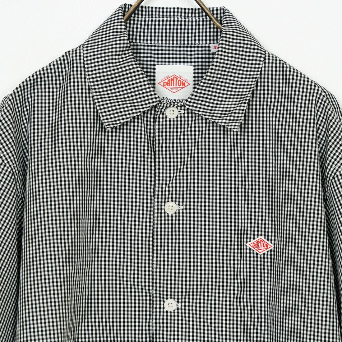 DANTON [ダントン] ハーフスリーブシャツ [DT-B0223CPP] BLACK GNGM