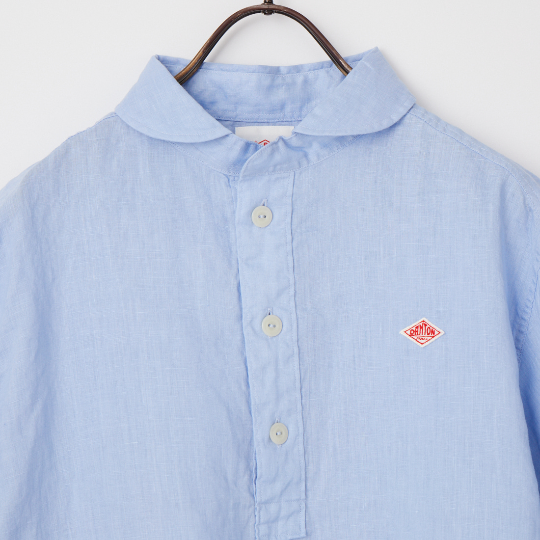DANTON [ダントン] ラウンドカラー リネンプルオーバーシャツ [DT-B0283FLI] OYSTER