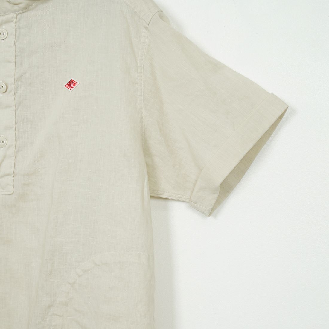 DANTON [ダントン] ラウンドカラー リネンプルオーバーシャツ [DT-B0283FLI] OYSTER