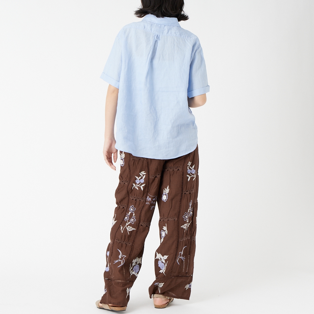 DANTON [ダントン] ラウンドカラー リネンプルオーバーシャツ [DT-B0283FLI] OYSTER