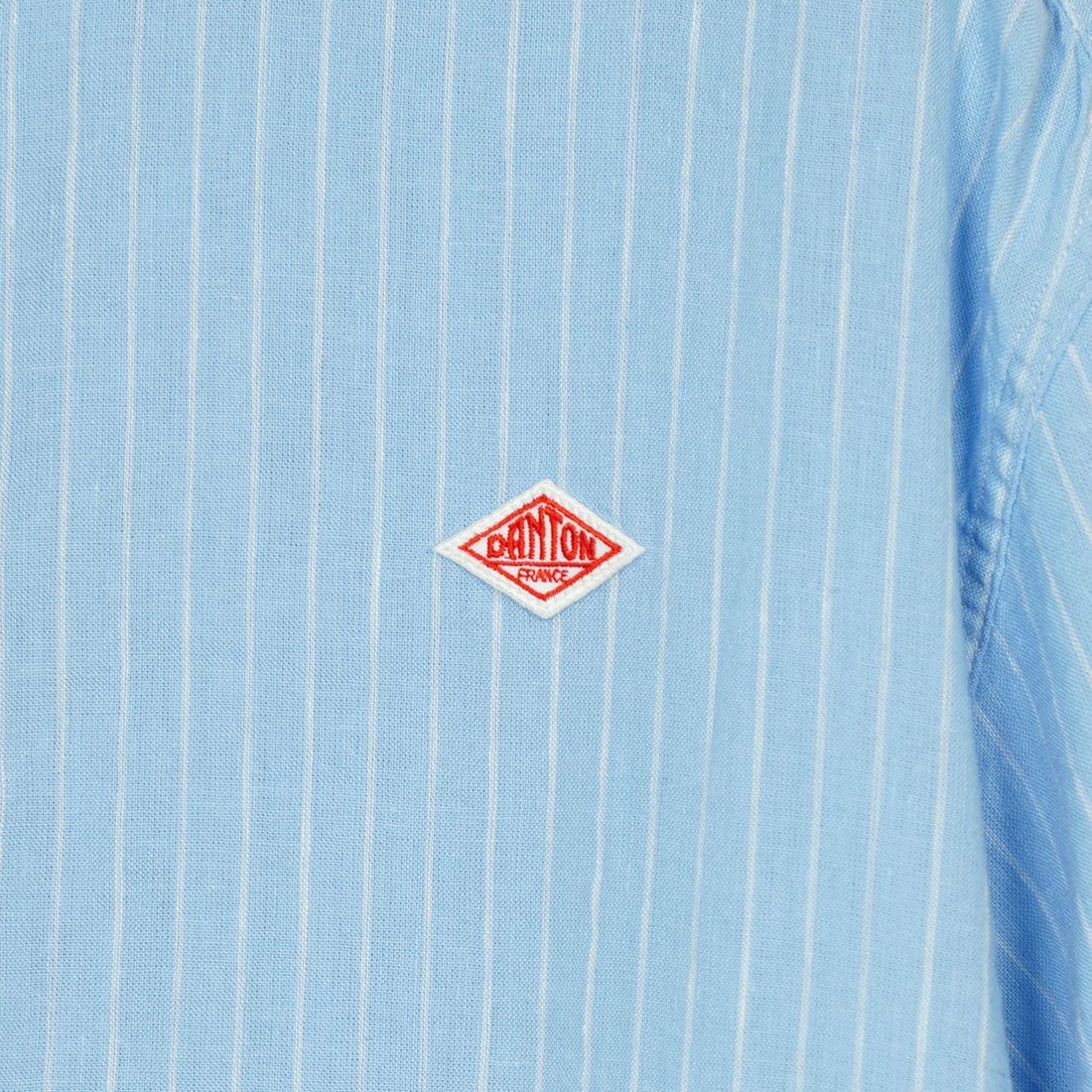 DANTON [ダントン] ラウンドカラー リネンストライプ プルオーバーシャツ [DT-B0283LCT] BLU/WHT ST