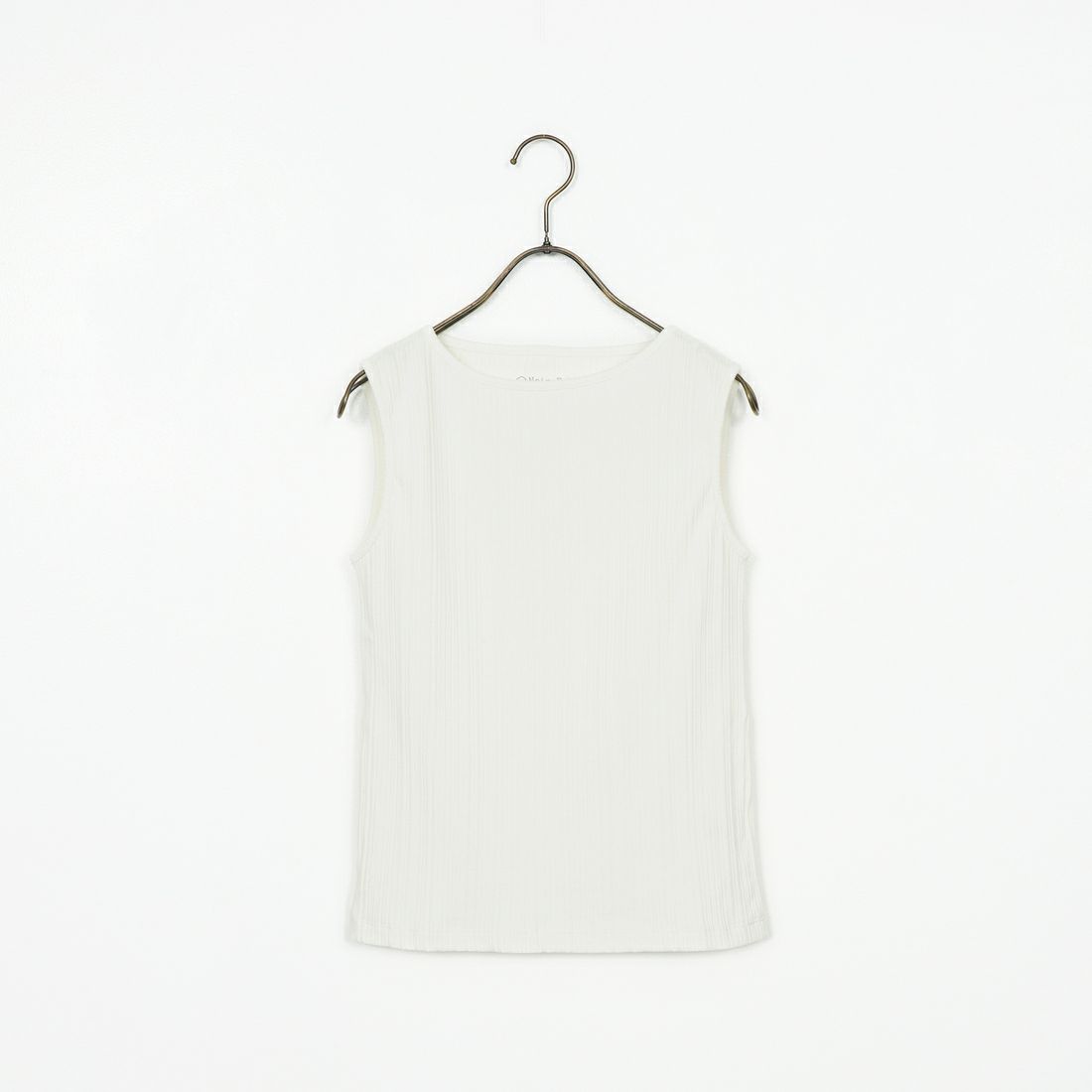 Noir Fabrik [ヌワールファブリック] ボートネックノースリーブリブカットソー [JFS-C092] O.WHITE