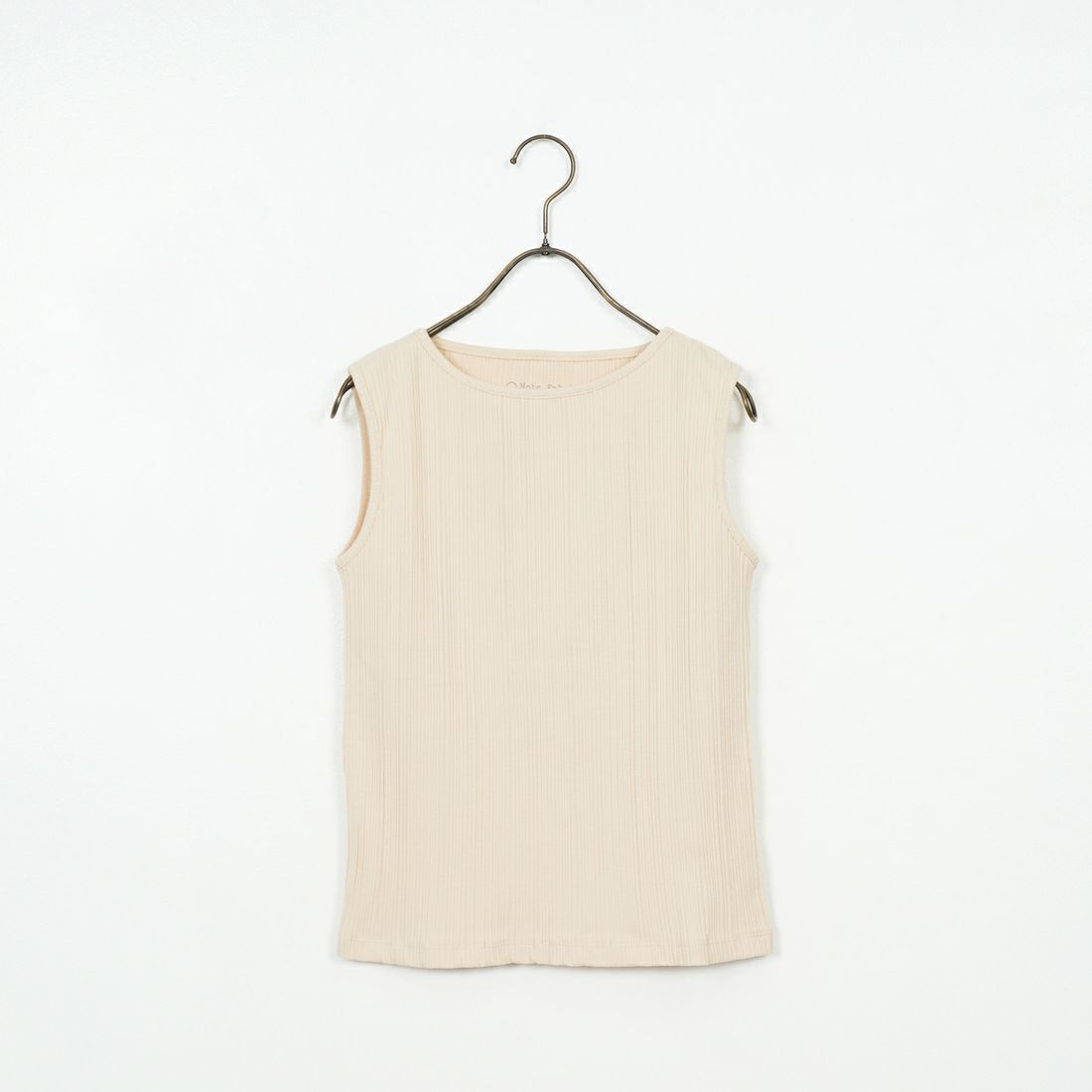 Noir Fabrik [ヌワールファブリック] ボートネックノースリーブリブカットソー [JFS-C092] LT.BEIGE