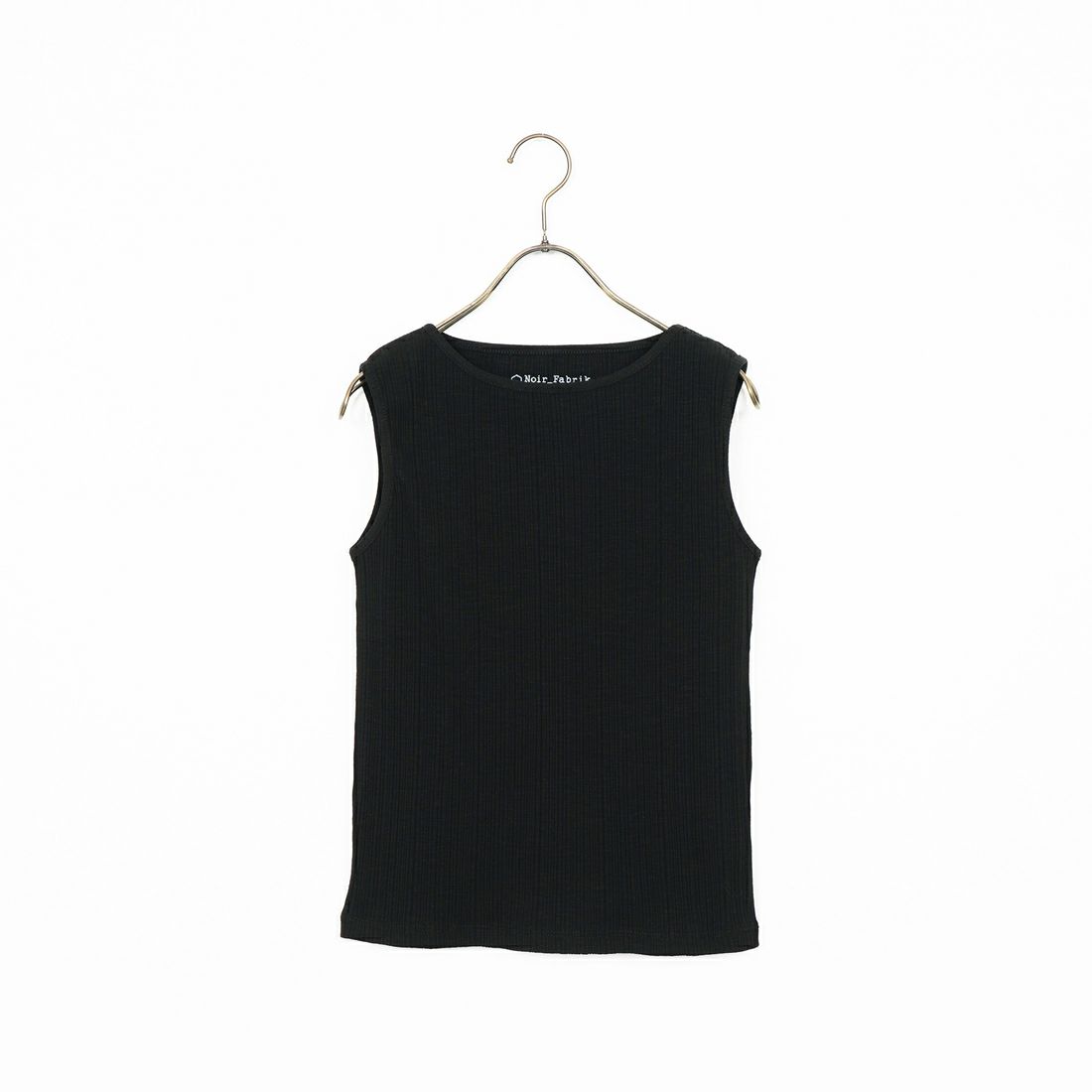 Noir Fabrik [ヌワールファブリック] ボートネックノースリーブリブカットソー [JFS-C092] BLACK