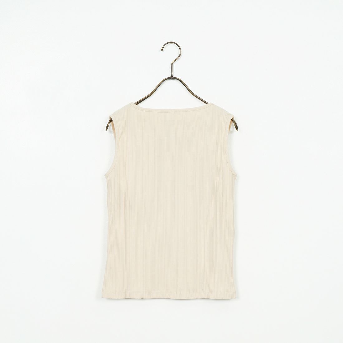 Noir Fabrik [ヌワールファブリック] ボートネックノースリーブリブカットソー [JFS-C092] LT.BEIGE