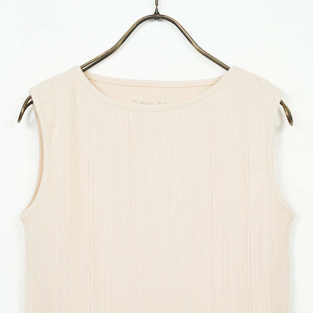 Noir Fabrik [ヌワールファブリック] ボートネックノースリーブリブカットソー [JFS-C092] LT.BEIGE