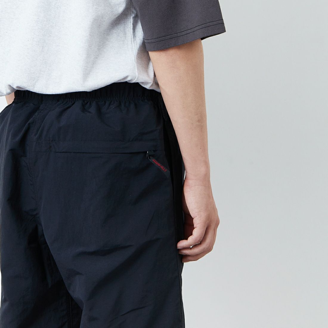 GRAMiCCi [グラミチ] ナイロンパッカブルGショーツ [G4SM-P146] BLACK &&モデル身長：179cm 着用サイズ：L&&