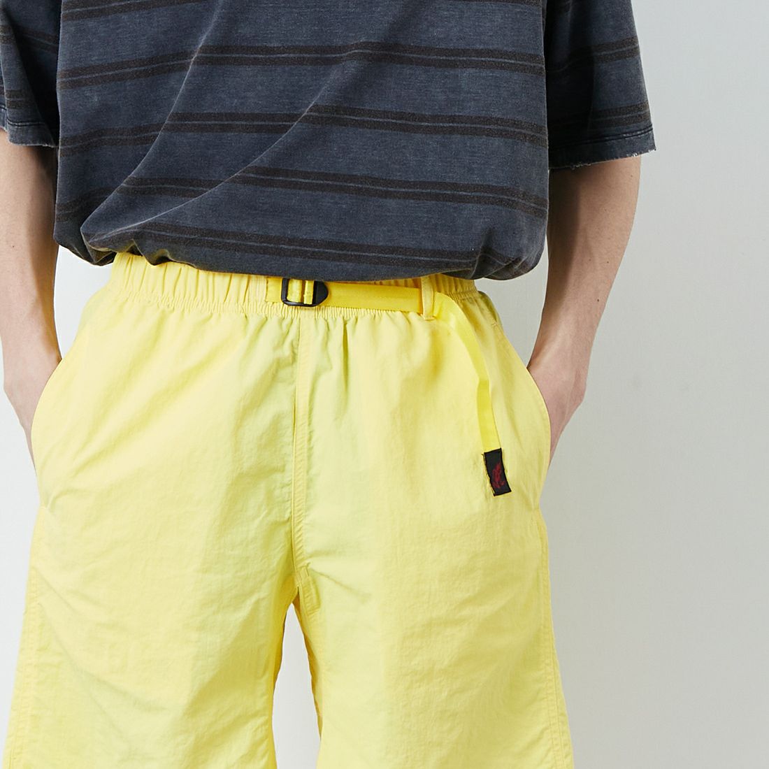 GRAMiCCi [グラミチ] ナイロンパッカブルGショーツ [G4SM-P146] SUN FLOWER &&モデル身長：168cm 着用サイズ：M&&