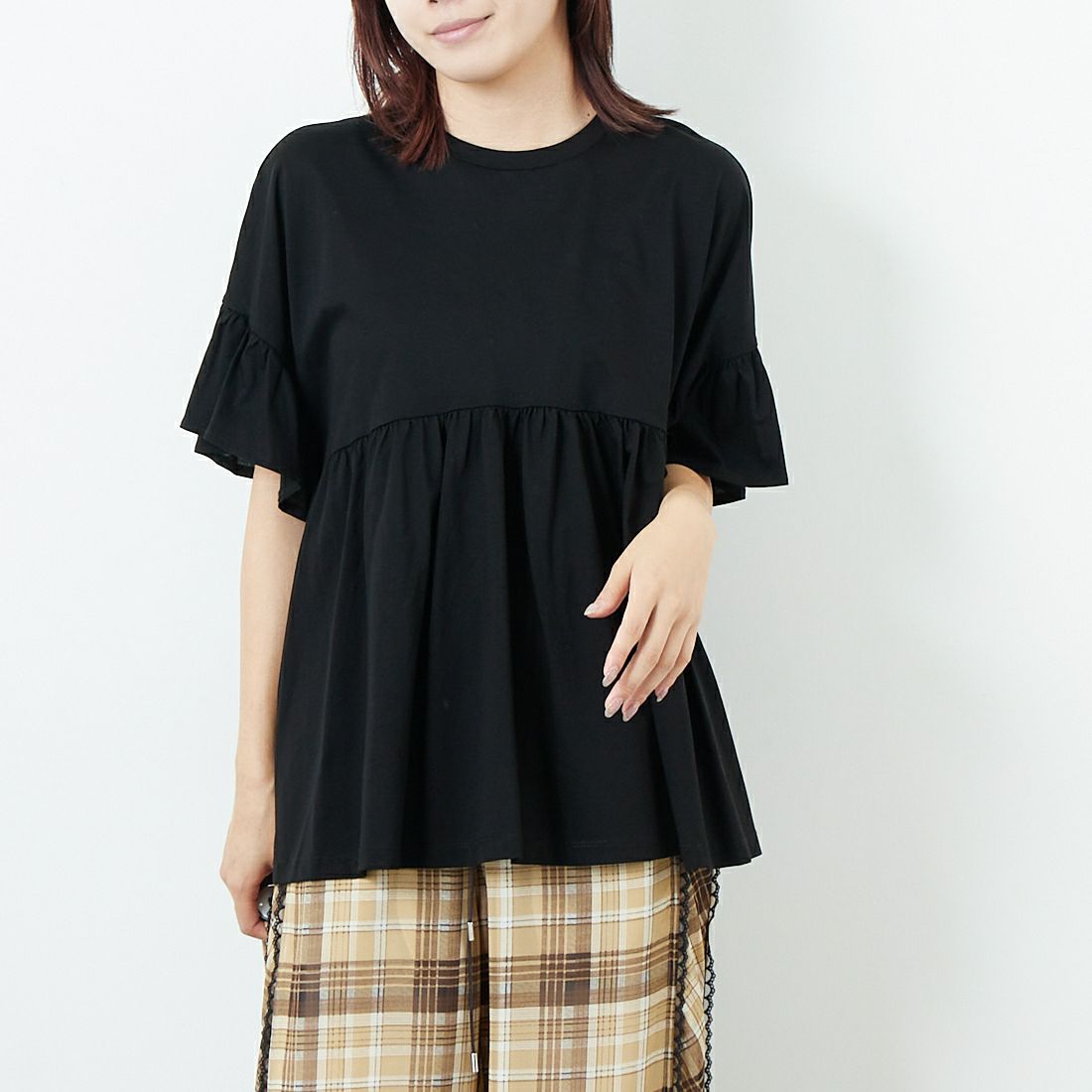 801 ﾌﾞﾗｯｸ&&モデル身長：167cm 着用サイズ：F&&