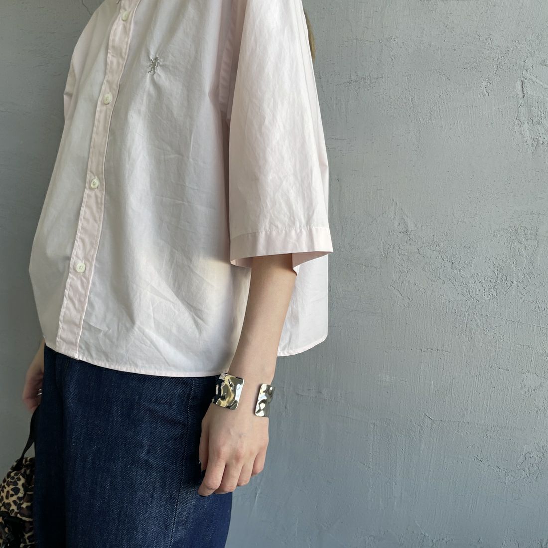 Gymphlex [ジムフレックス] 半袖ボタンダウンシャツ [GY-B0367OGT] PINK &&モデル身長：150cm 着用サイズ：12&&